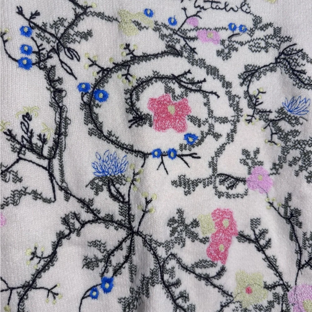 Christian Dior Embroidered crewneck cream sweater Small NWOT - Picture 2 of 15